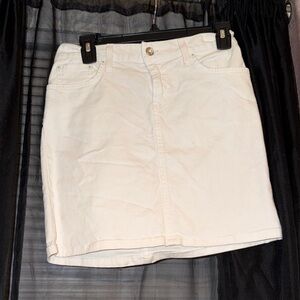 Elegant Cream Denim Skirt